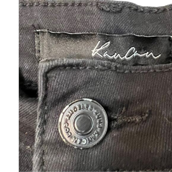 KanCan Distressed Raw Hem Black Cut off Jean Shorts - Picture 4 of 7